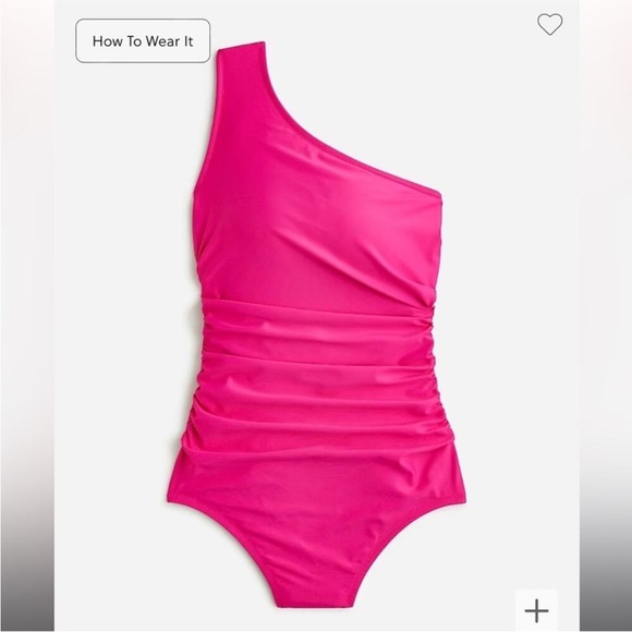 J. Crew Pink One-Shoulder One-Piece Swimsuit size 10 - Picture 7 of 10